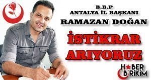 Büyük Birlik Partisi Antalya İl Başkanı Ramazan Doğan düzenlediği basın