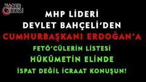 Cumhurbaşkanı Recep Tayyip Erdoğan’ın FETÖ’nün siyasi ayağı eleştirilerine karşılık olarak
