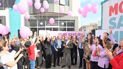 Kepez’de kanser farkındalığı için pembe balon uçurdular&nbsp; Kepez Belediyesi Sağlık
